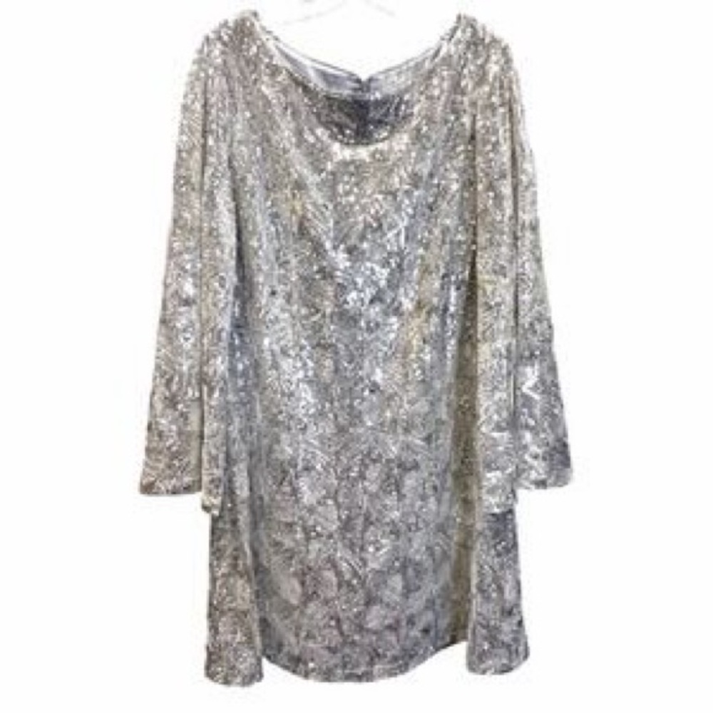Preston & York Shimmering Silver Shift Dress